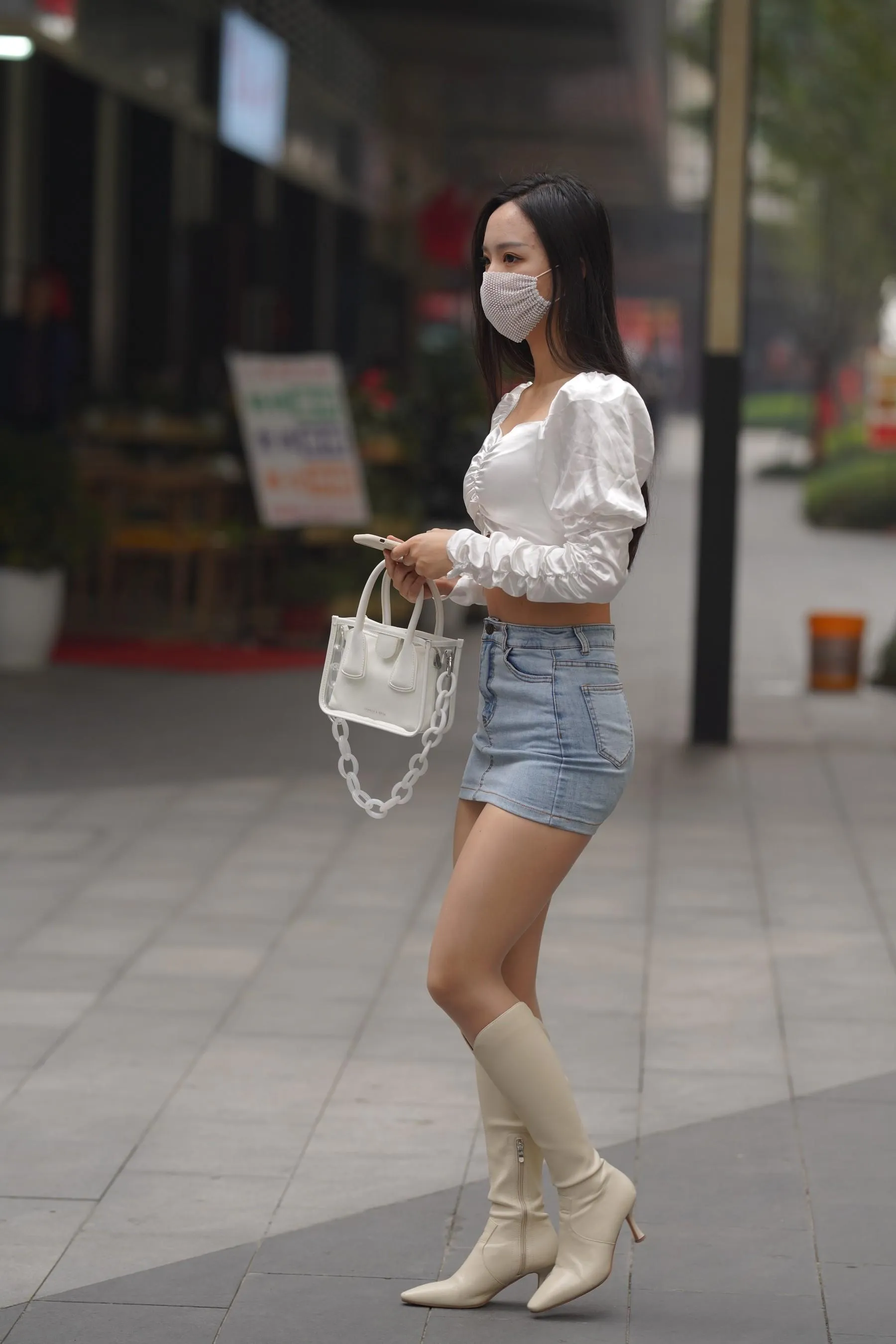 魔镜街拍 NO.170 凯恩街拍摄影-牛仔裙小姐姐 [304P]插图3
